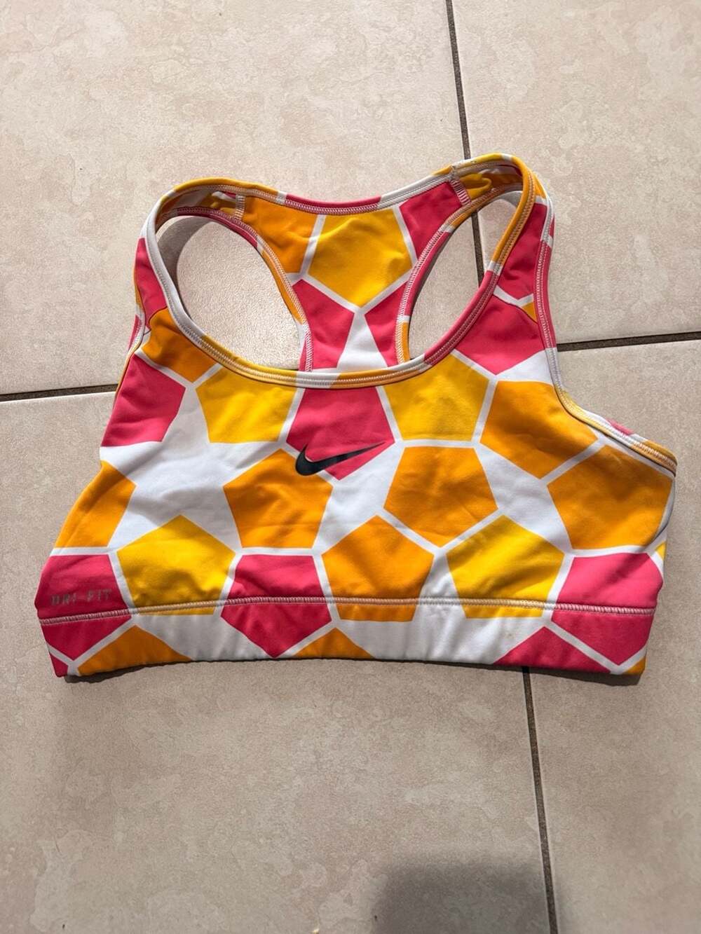 Nike Pro Combat Dri-FIT Geometric Pattern Racerback Sports Bra